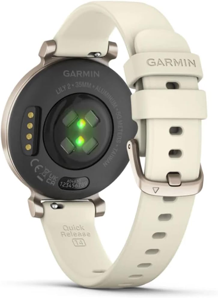 Garmin Lily Smartwatch avec bracelet en silicone Coconut - Cream Gold
