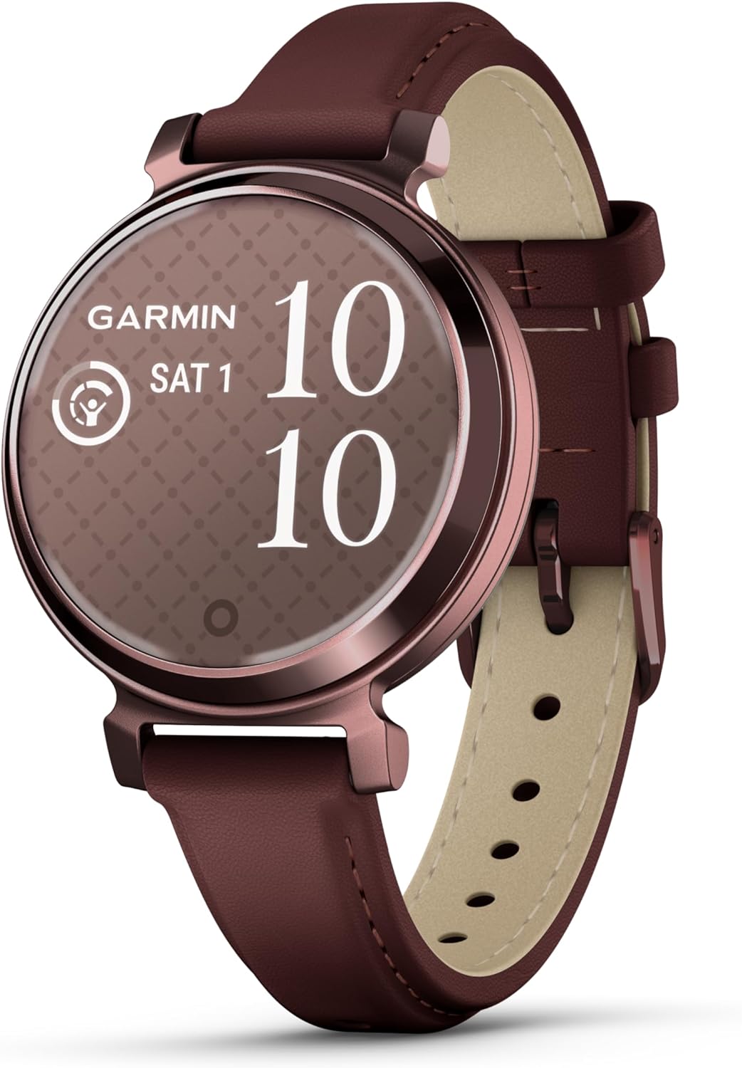 Garmin Lily Smartwatch avec bracelet en cuir - Dark Bronze