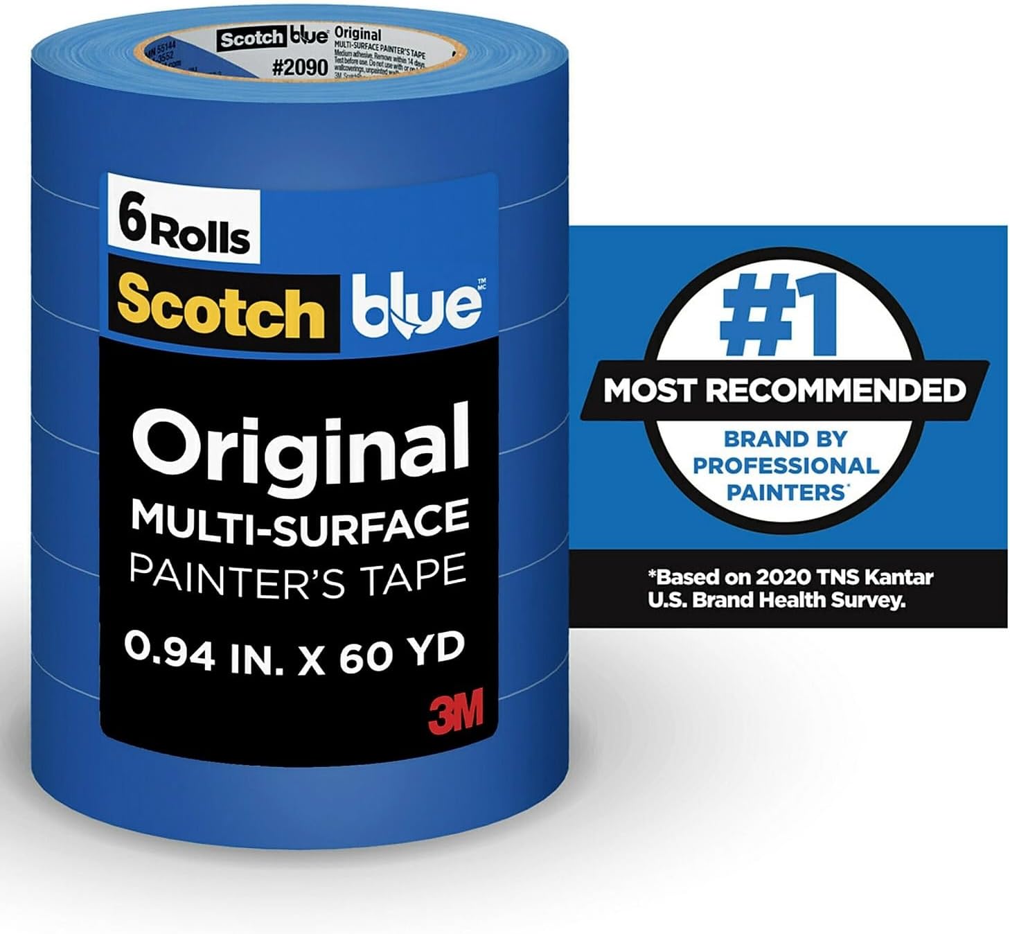 ScotchBlue Ruban de peintre multi-surface 24 mm - 6 rouleaux