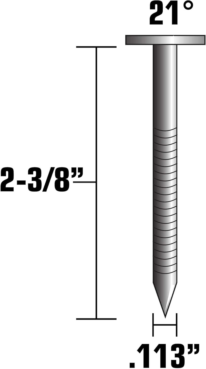 Metabo HPT 2-3/8" x .113 clous pour charpente en acier inoxydable à bande plastique - 1000 pièces