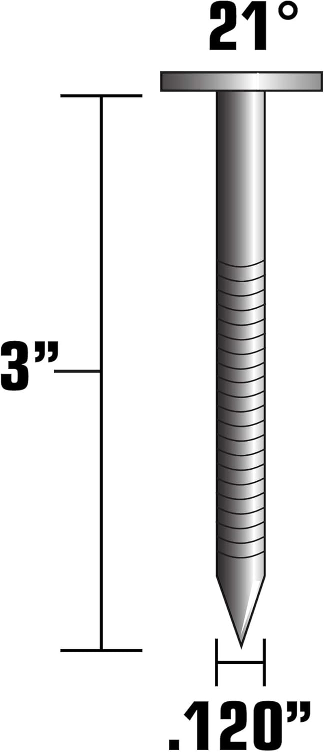 Metabo HPT 3" x .120 Full Round Head Stainless Steel Framing Nails - 1000 Count