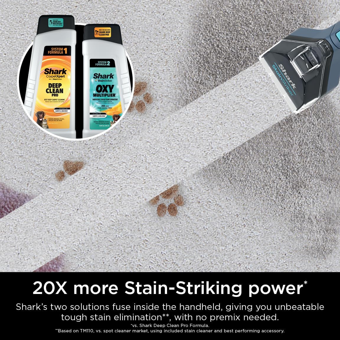Shark PX200C Stain Striker Nettoyeur portable de tapis et de tissus d'ameublement