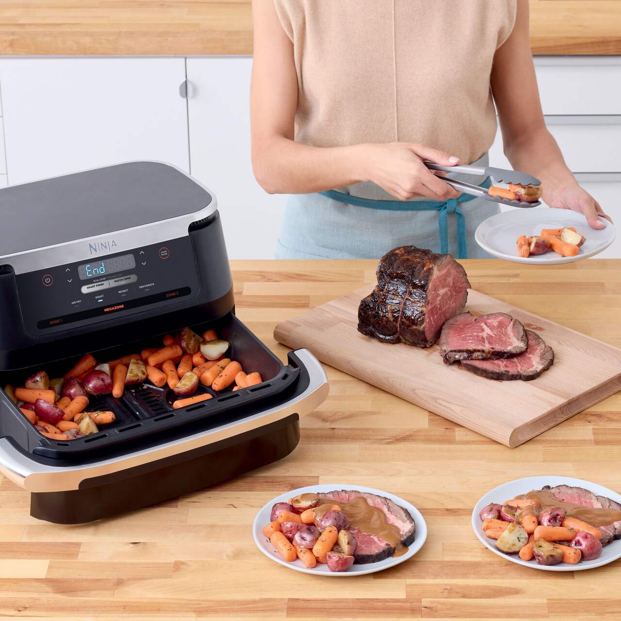 Ninja DZ071C Friteuse à air Foodi Flex Basket avec 7-qt Mega Zone