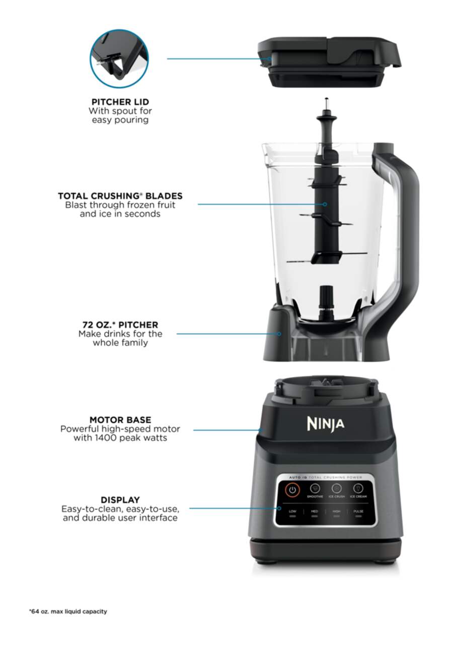 Blender Ninja Professional Plus - Noir et gris