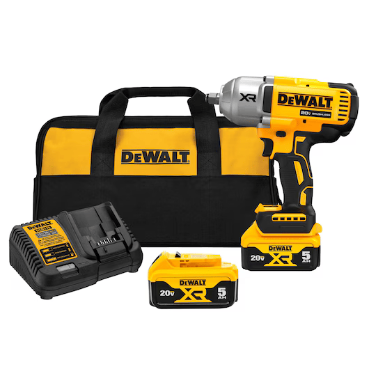 Dewalt 20V Max XR 1/2" High Torque Impact Wrench - 2 Batteries & Charger Kit