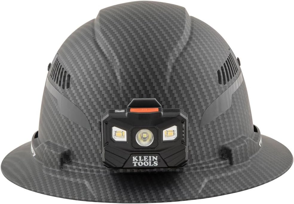 Casque de sécurité Klein Tools de classe C avec bandeau de transpiration rembourré et lampe rechargeable