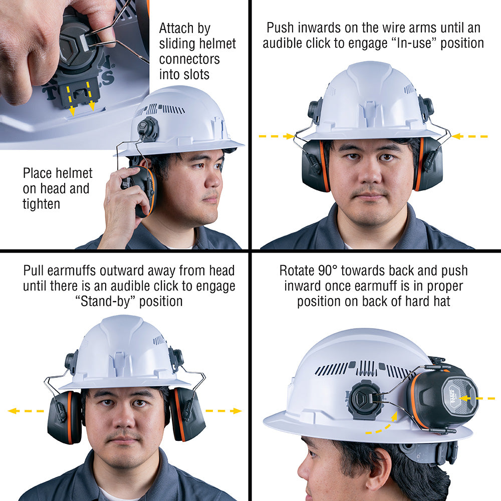 Klein Tools Full Brim Hard Hat Earmuffs