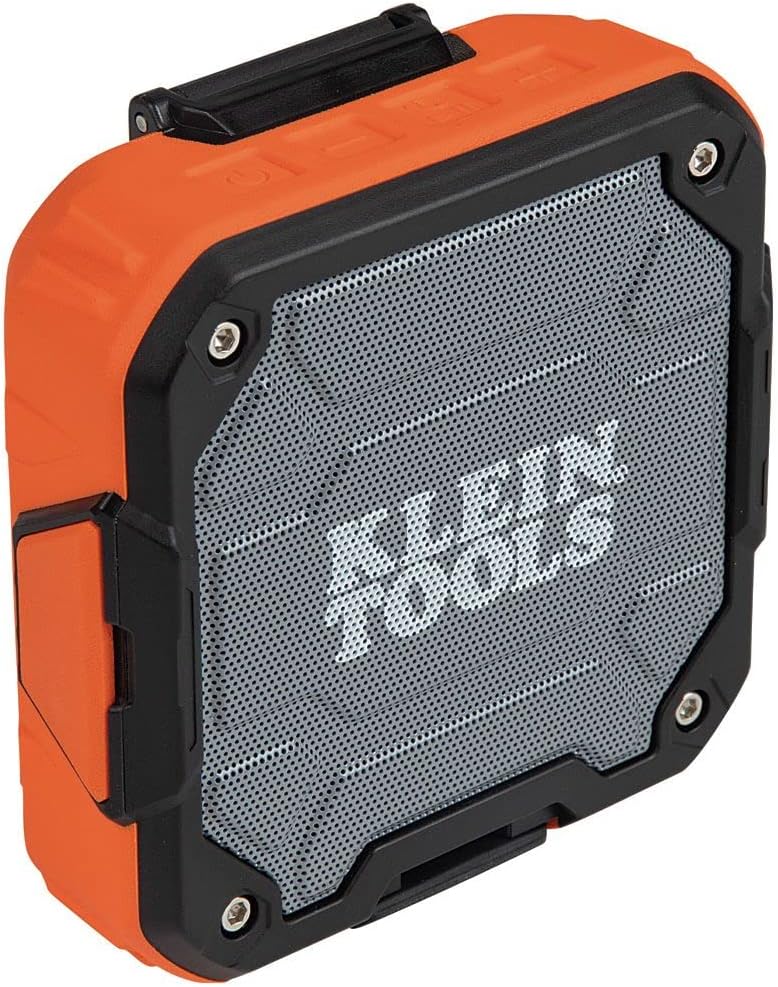 Klein Tools Wireless Portable Audio and Answers Calls Hands Free Bluetooth Speaker with Magnetic Strap