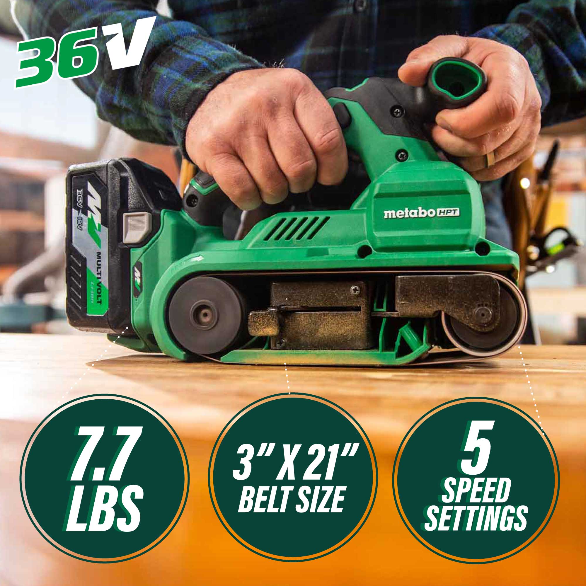 Metabo HPT 36V MultiVoltv Cordless Belt Sander - Tool Only