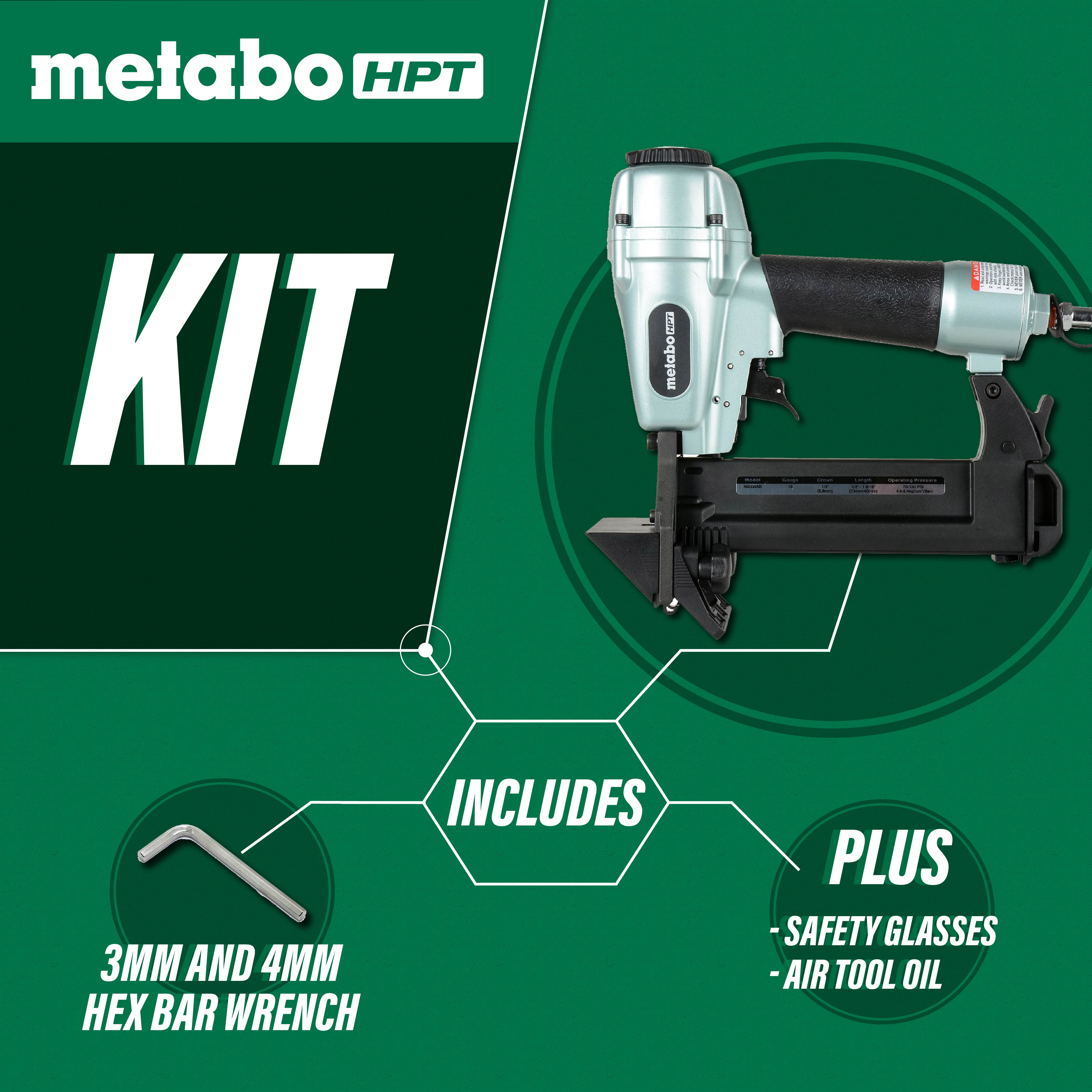Metabo HPT Pneumatic Flooring Stapler 18 Gauge - 1/4” Crown Staples