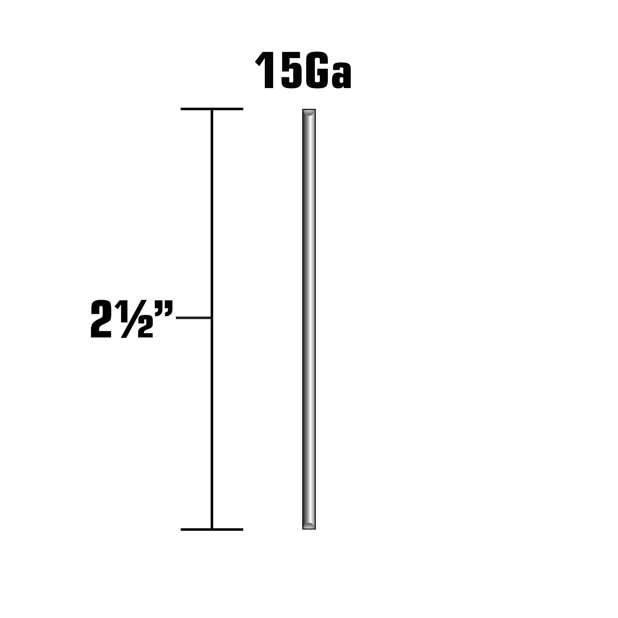 Metabo HPT 2-1/2" x 15 Gauge Stainless Steel Finish Nails - 1000 Count