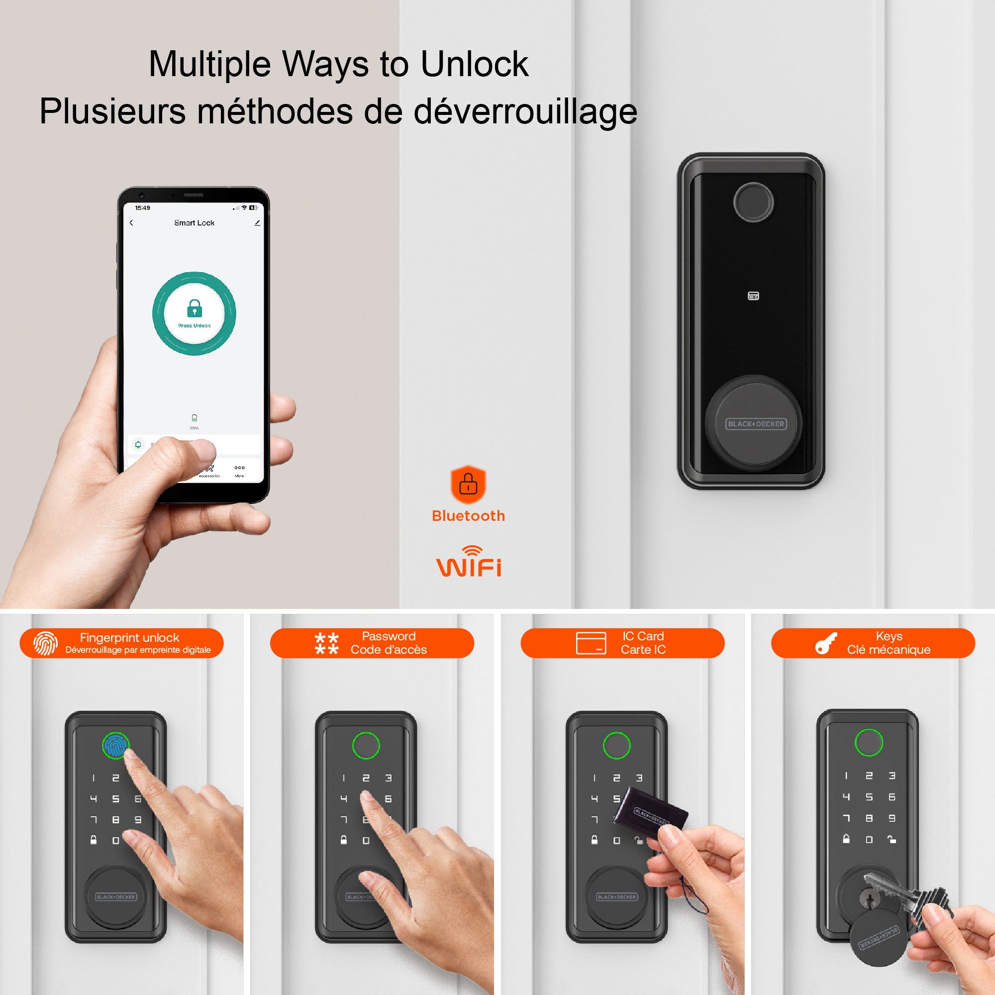 Black & Decker Smart Lock avec Gateway - Noir