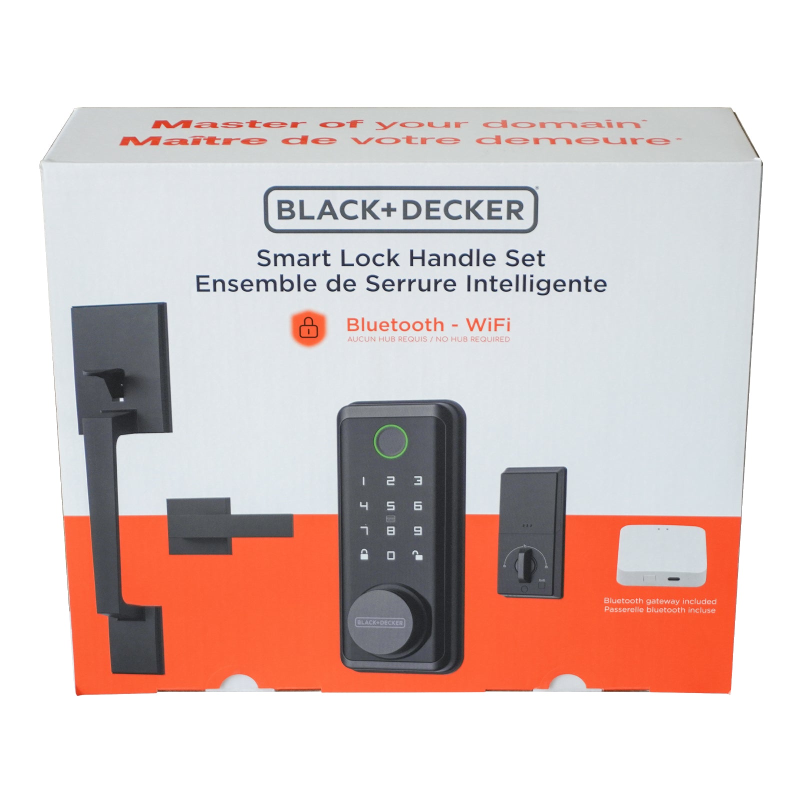 Black & Decker Smart Lock avec poignée d'entrée et passerelle - Noir