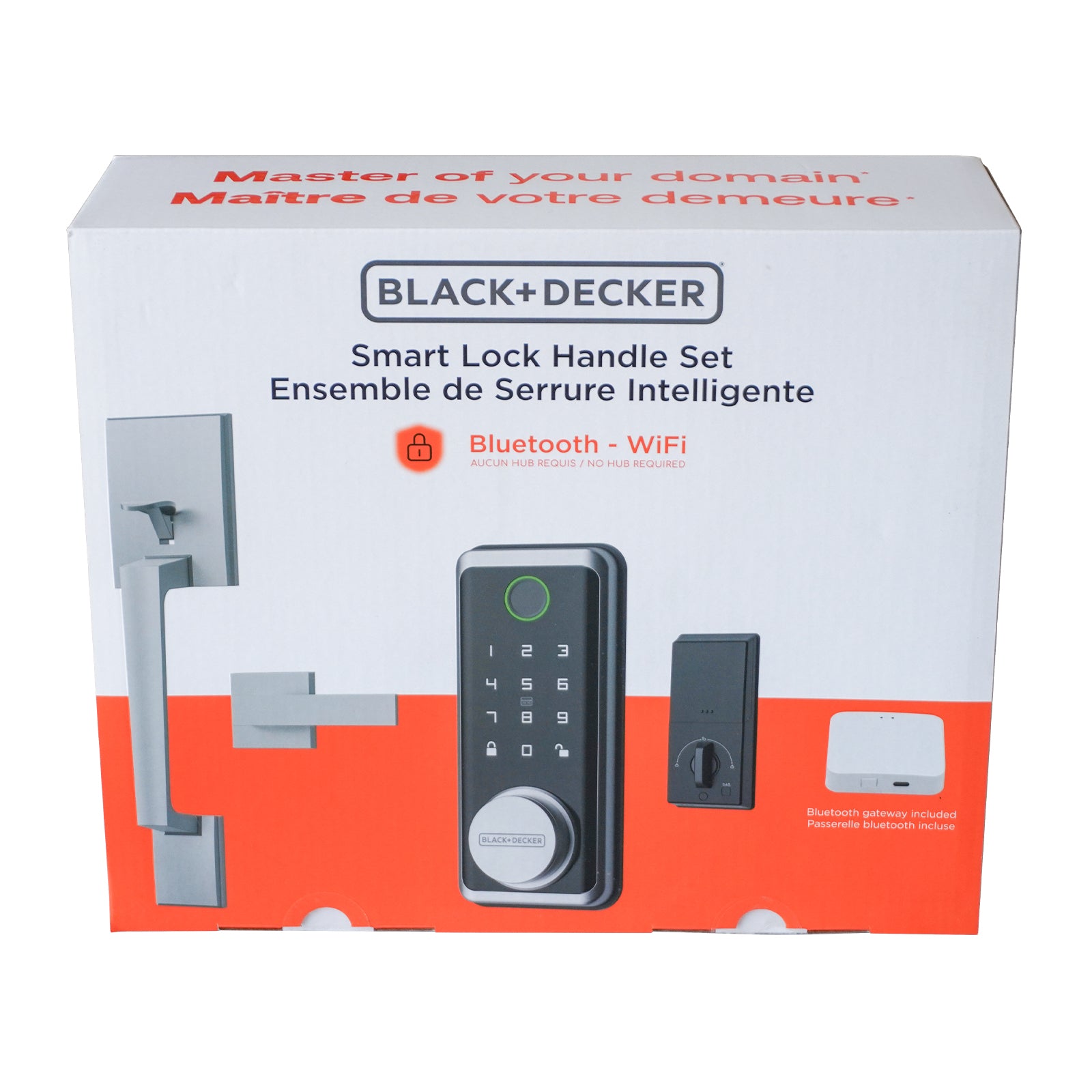 Black & Decker Smart Lock avec poignée d'entrée et passerelle - Argent