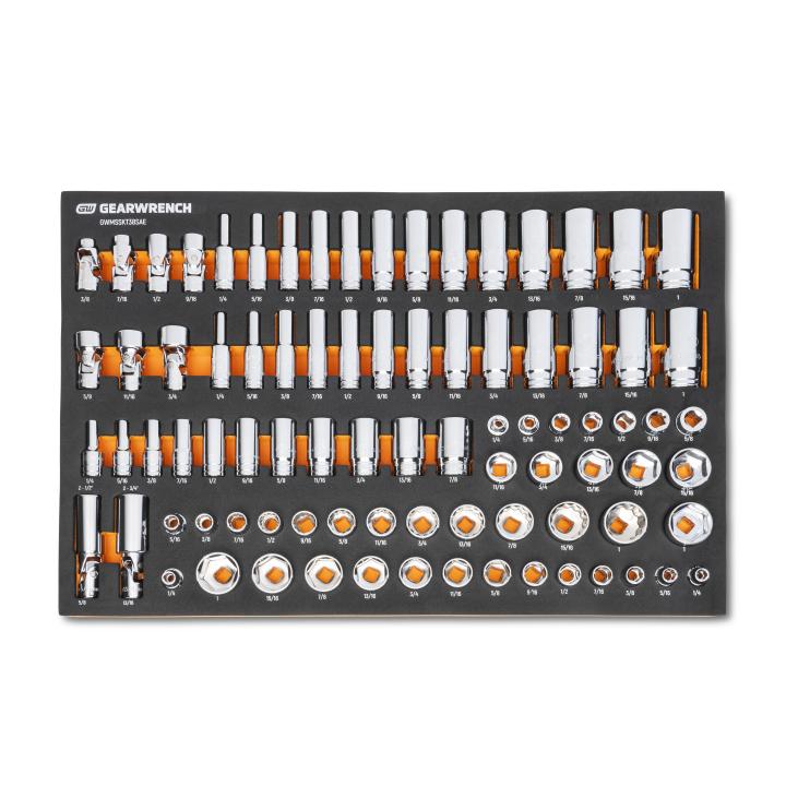 Gearwrench 3/8" SAE Drive Master Socket Set with Foam Storage Tray - 85 Piece
