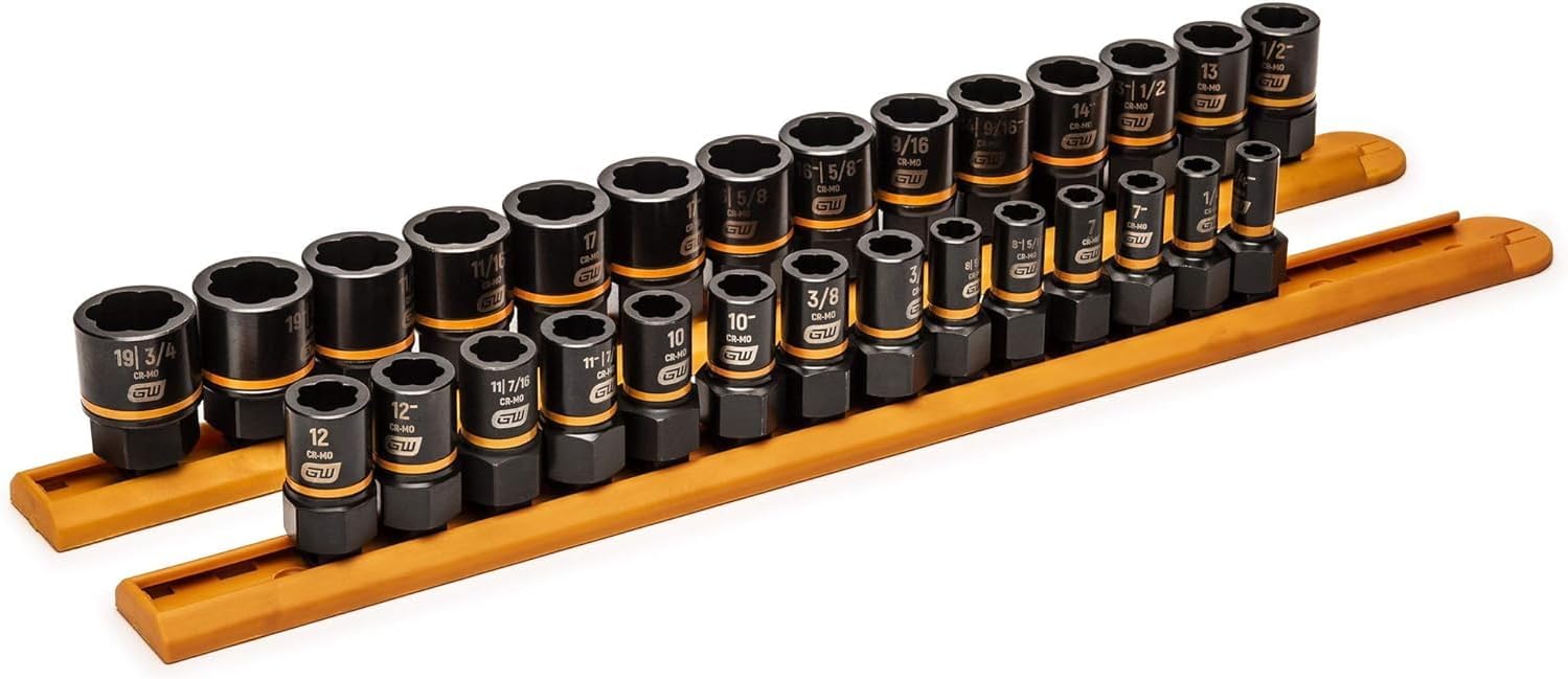 Gearwrench 1/4" & 3/8" Drive Bolt Biter Impact Extraction Socket Set - 28 Piece