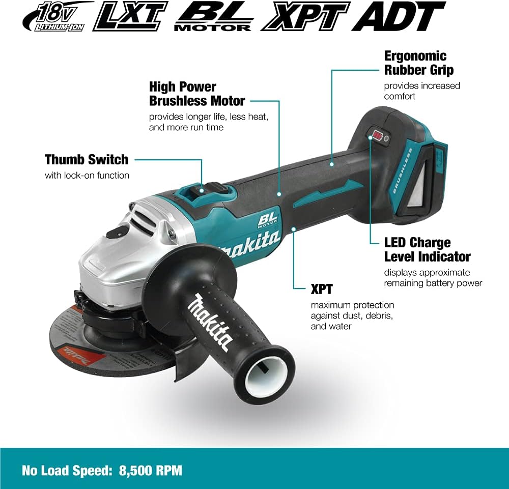 Makita 18V Brushless Angle Grinder Bare Unit - 115mm