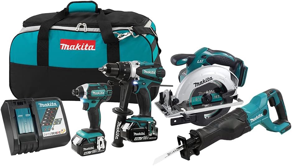 Makita 18V LXT 4PC Combo Kit 4.0Ah avec 2 batteries
