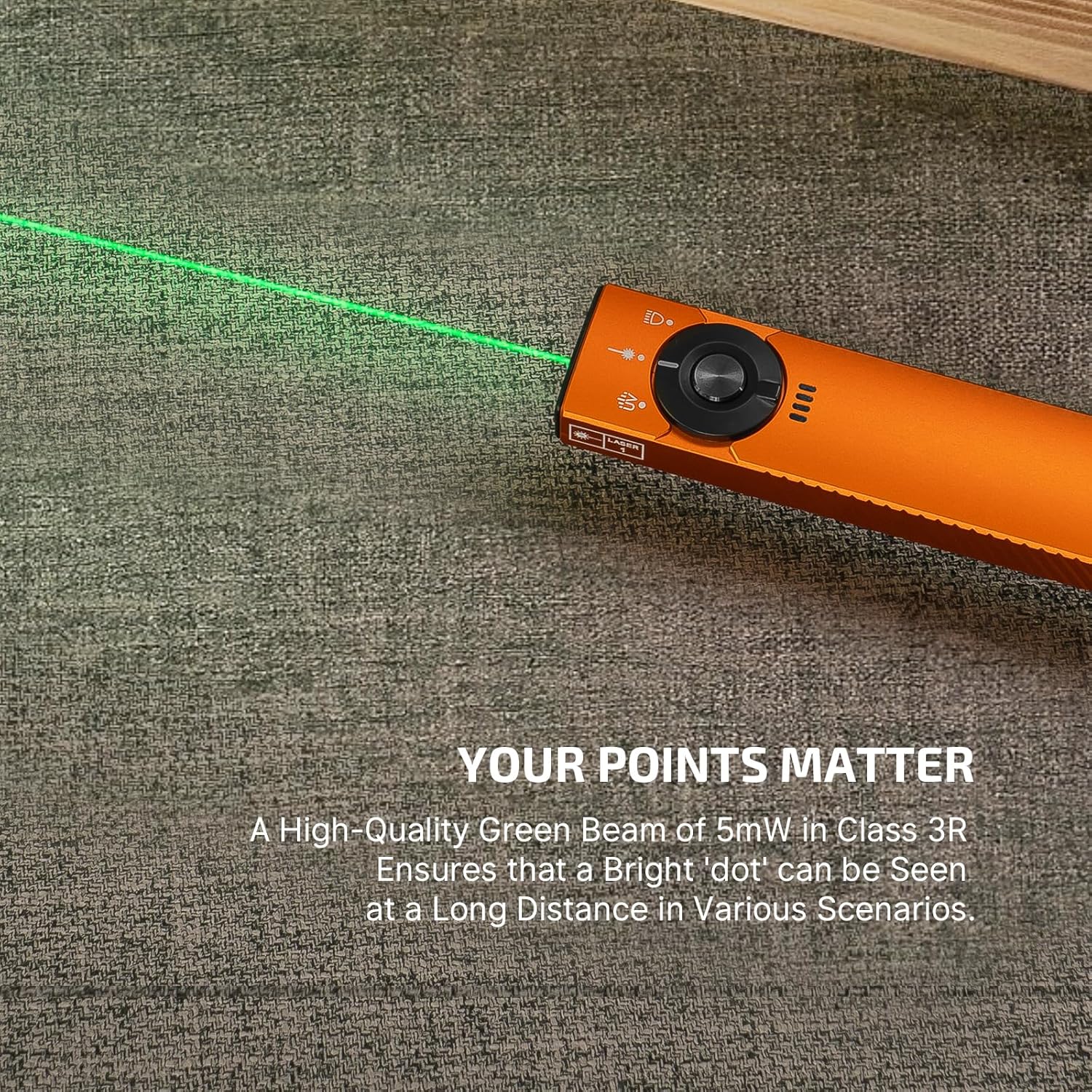 Olight Arkfeld Pro EDC Lampe de poche rechargeable 1300 Lumens avec faisceau vert - Orange Cool White