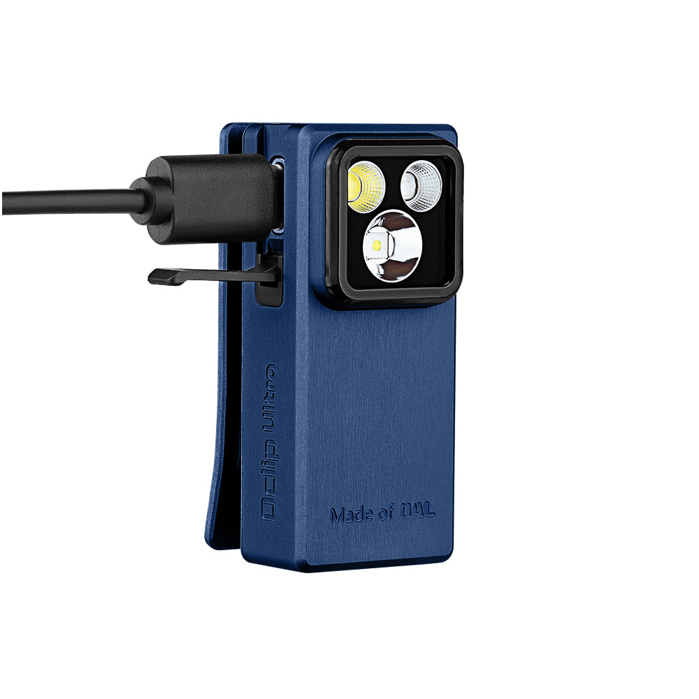 Olight Oclip Ultra EDC Rechargeable Flashlight 530 Lumens - Carry Blue