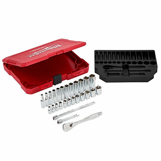 1/4 in. Drive 28 pc. Ratchet & Socket Set - Metric