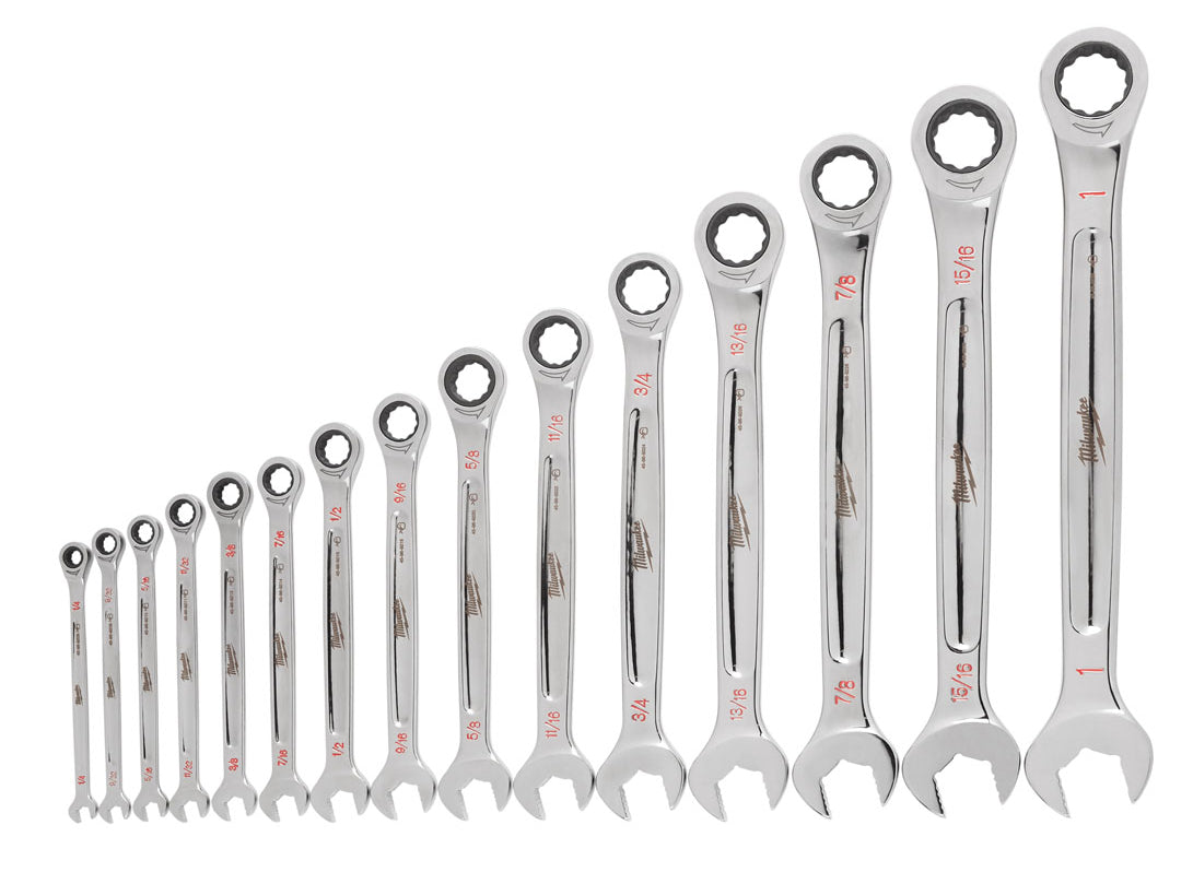 Milwaukee SAE Electric Tools Ratcheting Combination Wrench Set