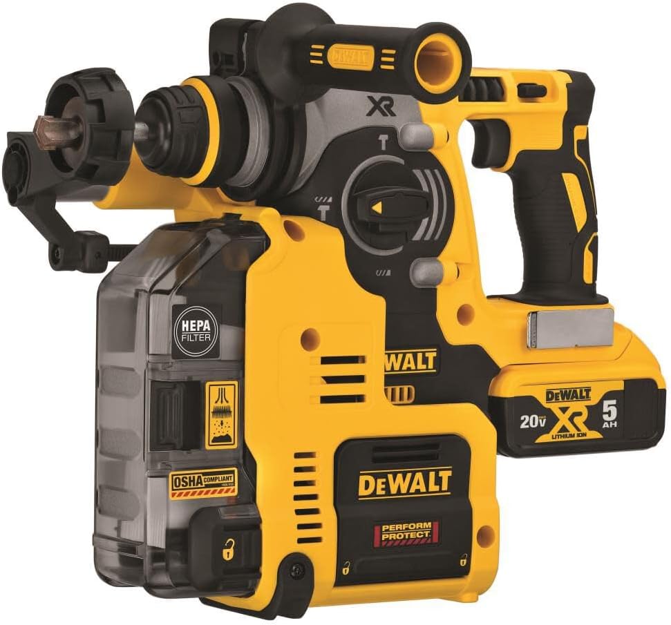 Marteau rotatif Dewalt 20V Max XR avec extracteur de poussière de 1 pouce