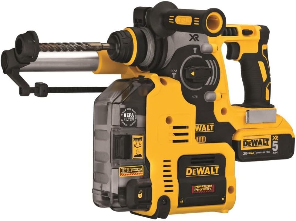 Marteau rotatif Dewalt 20V Max XR avec extracteur de poussière de 1 pouce