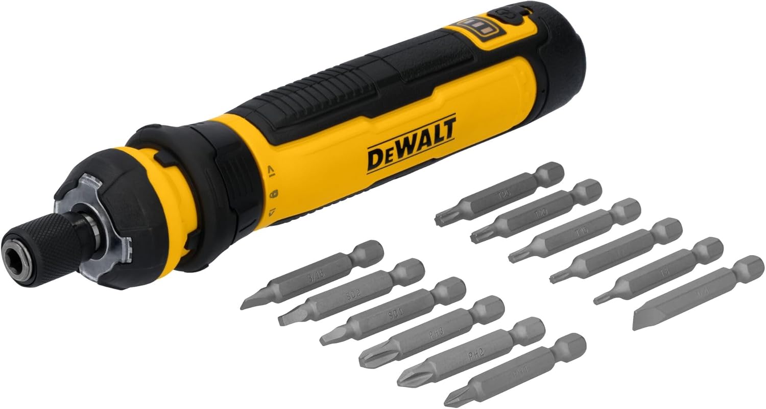 Tournevis sans fil Dewalt avec commande Flex Drive et embouts de vissage