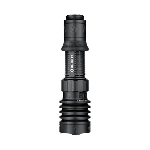 Olight Warrior X 4 LED Tactical Rechargeable Flashlight 2600 Lumens with Tri Color Battery Level Indicator - Black