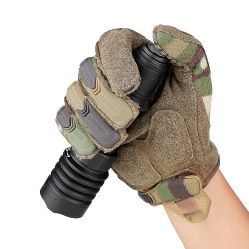 Olight Warrior X 4 LED Tactical Rechargeable Flashlight 2600 Lumens with Tri Color Battery Level Indicator - Black