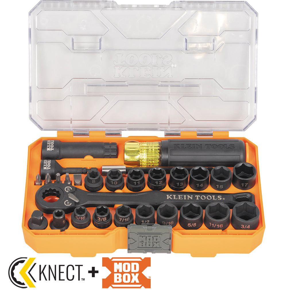 Klein Tools SAE Metric Essential Pass Through Impact Socket Set