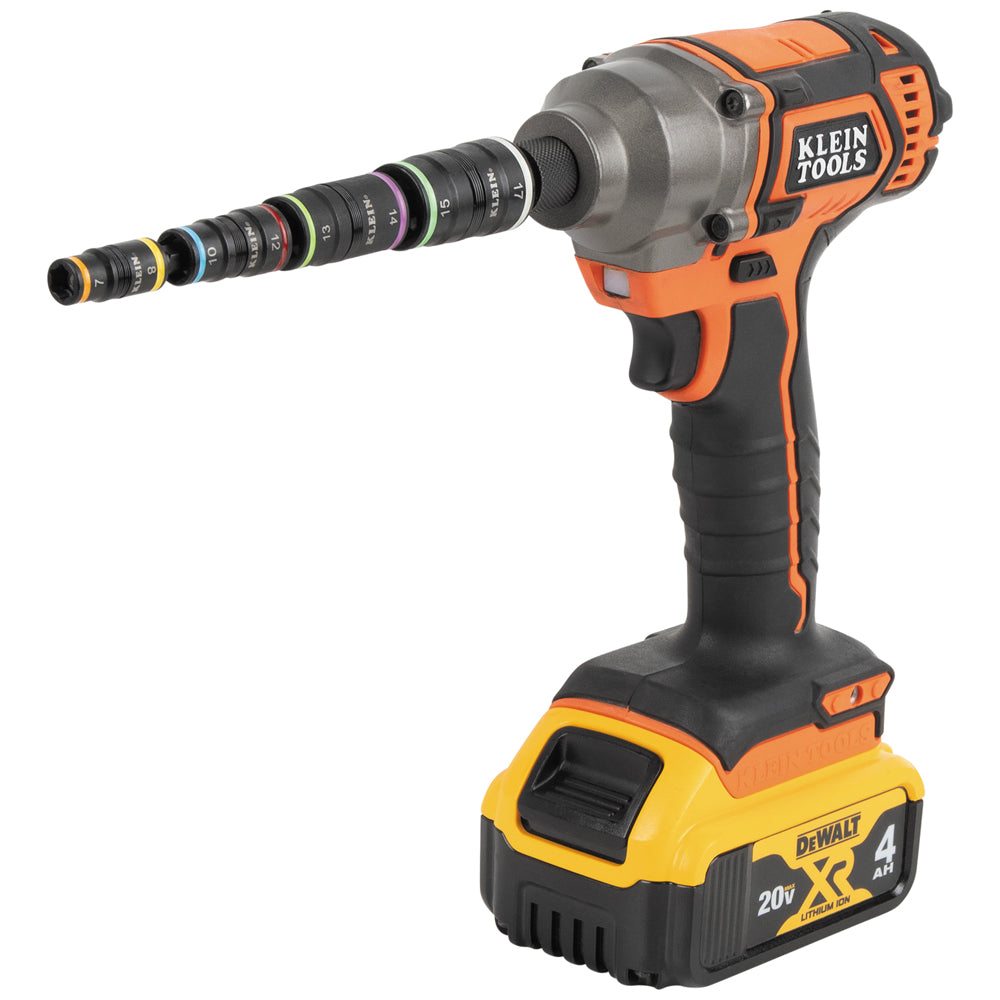 Klein Tools 8"-1 Metric Multi-Bit Socket Set Impact Rated with 4 Flip Sockets & 8 Hex Driver Sizes