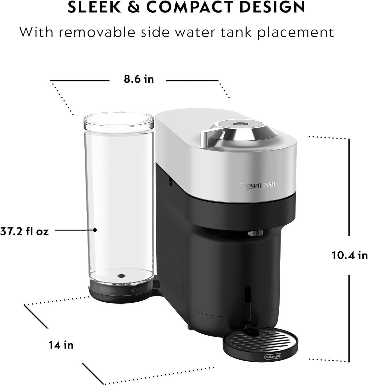 Machine à café et à espresso Nespresso Vertuo Pop Deluxe de Breville - Argent