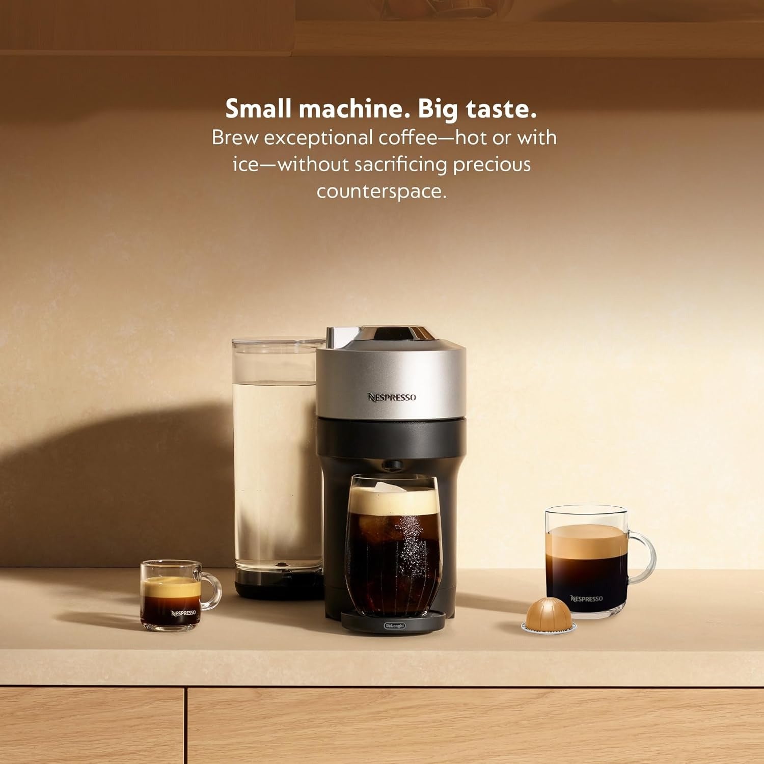 Machine à café et à espresso Nespresso Vertuo Pop Deluxe de Breville - Argent