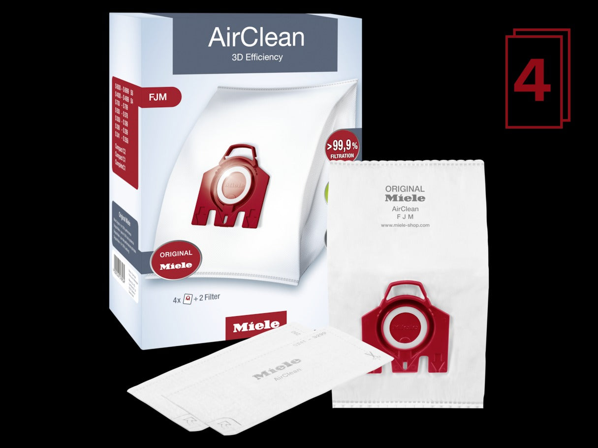 Miele 10123220 Dust Bag FJM Air Clean with Bags 1 Motor Filter & 1 Air Clean Filter