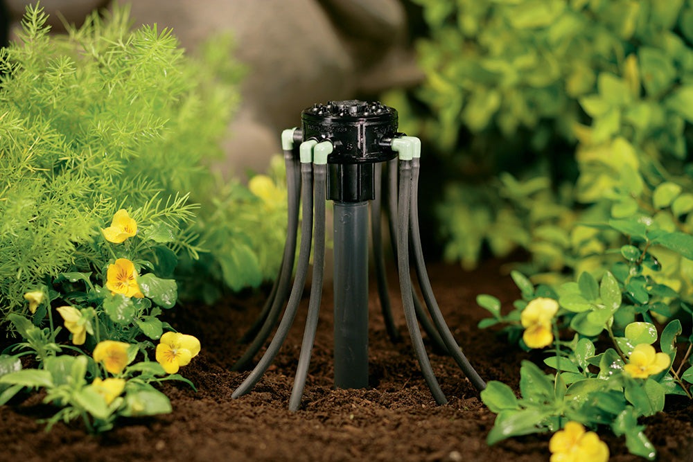 Collecteur d'irrigation goutte à goutte Orbit 1/4" Tube à débit ajustable 8 ports