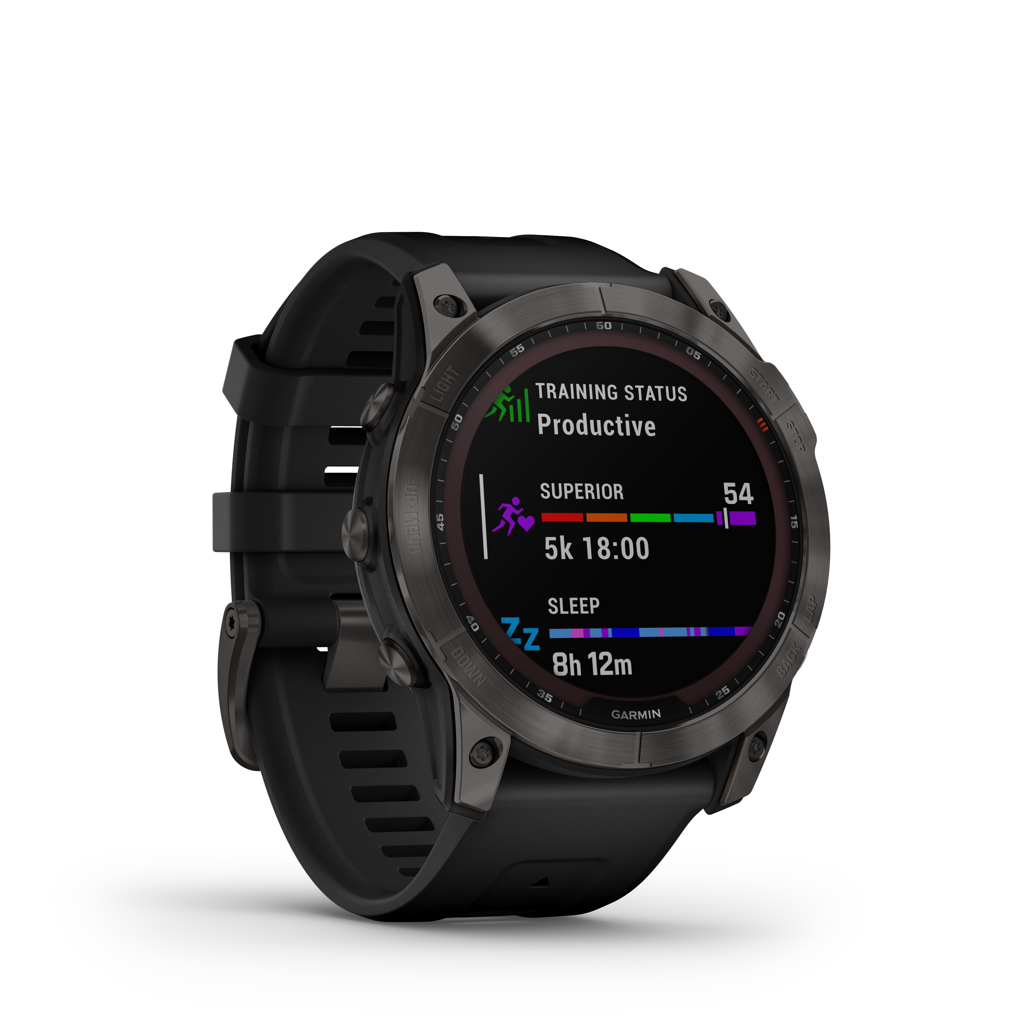 Garmin Fenix 7X Sapphire Solar Larger Adventure Smart Watch - Carbon Grey DLC Titanium with Black Band