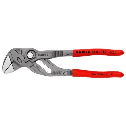 Knipex Clé à pince 7" avec tête polie et poignée en plastique