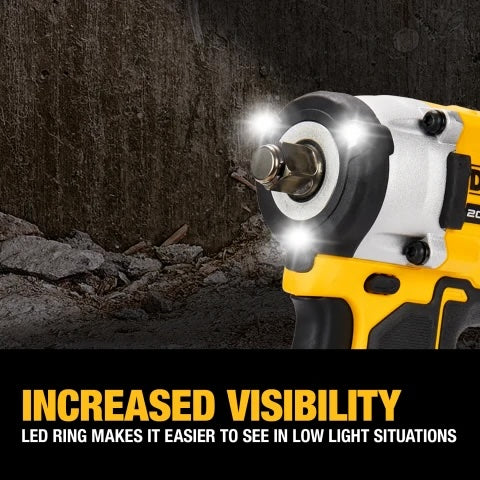 Dewalt Atomic 20V Max 1/2" Cordless Impact Wrench with Hog Ring Anvil - Tool Only