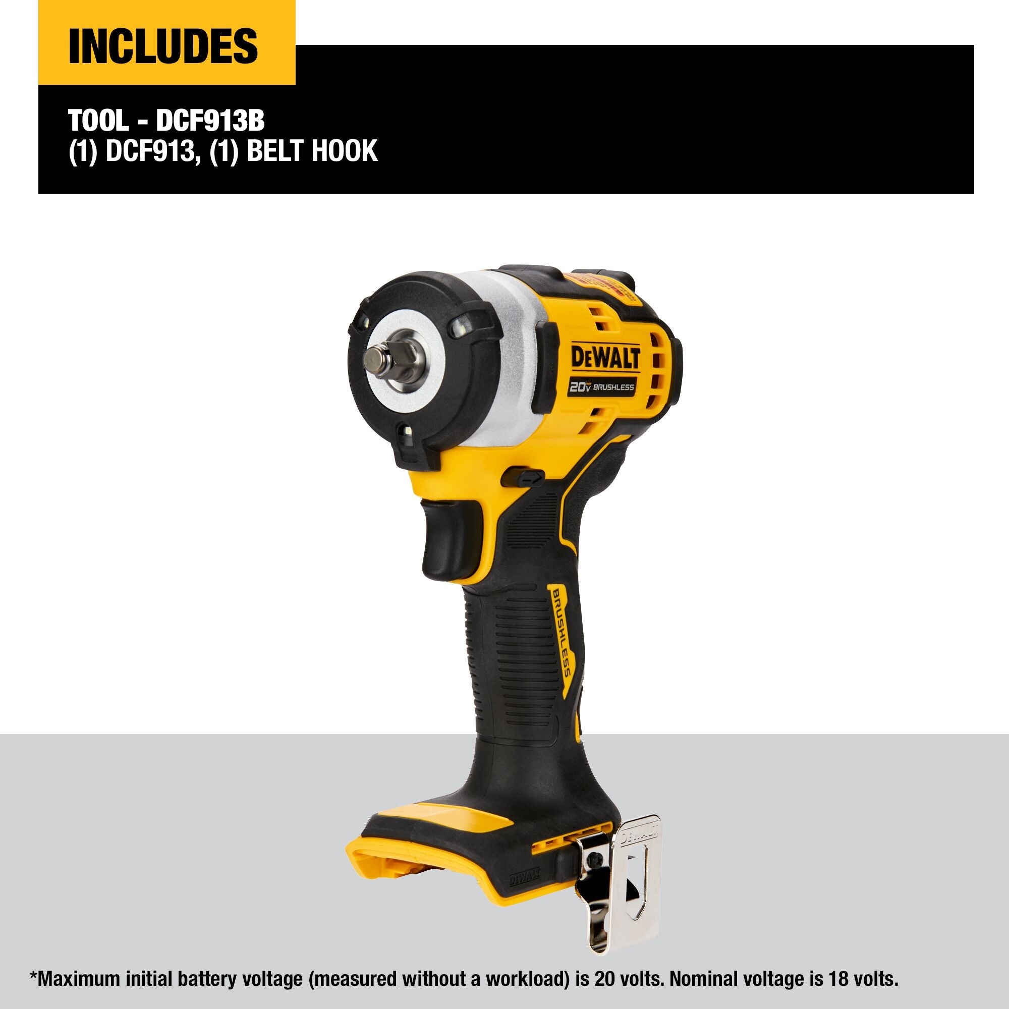 Dewalt 20V Max 3/8" Cordless Impact Wrench with Hog Ring Anvil - Tool Only