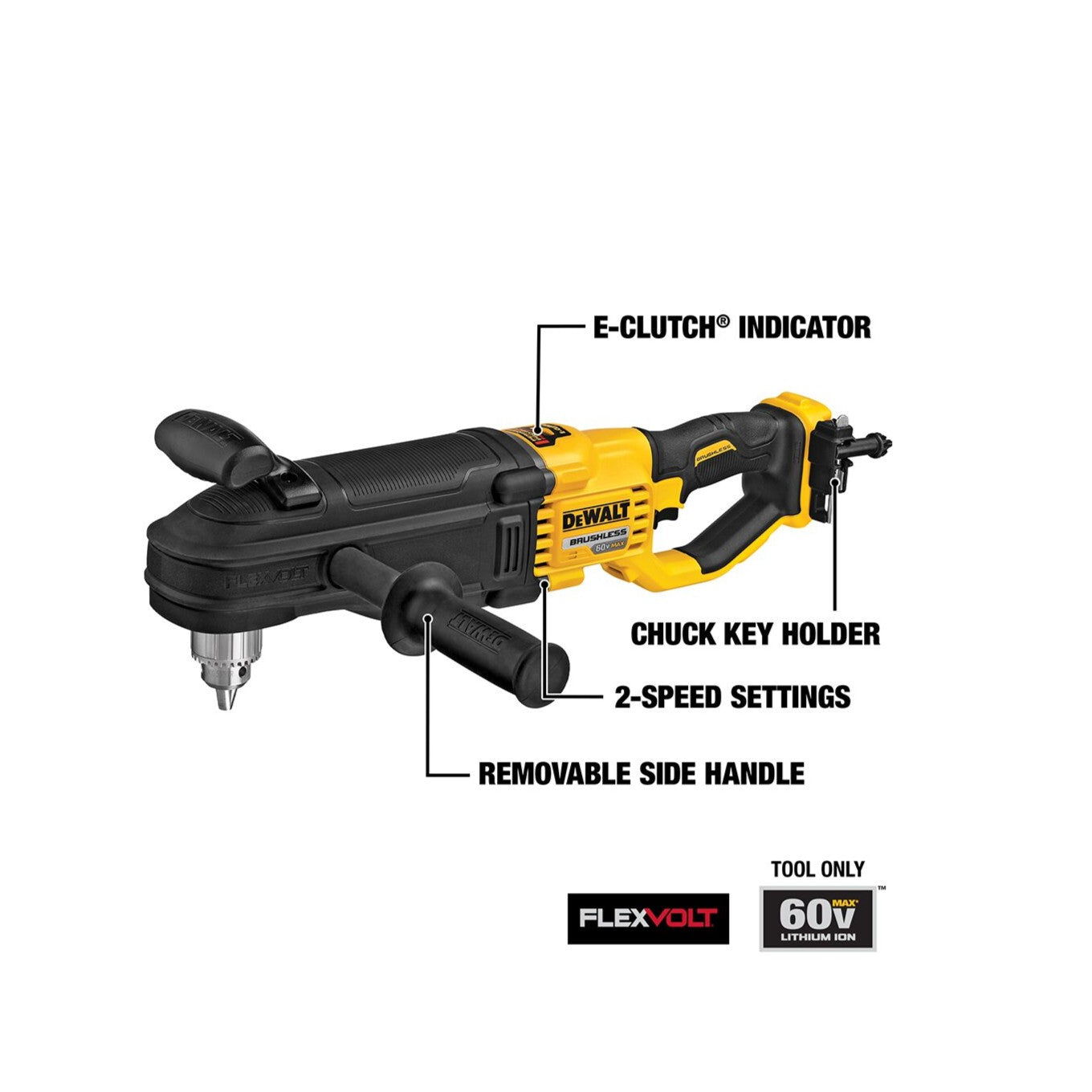 Dewalt 60V Max Flexvolt In-line Stud& Joist Drill-Tool only