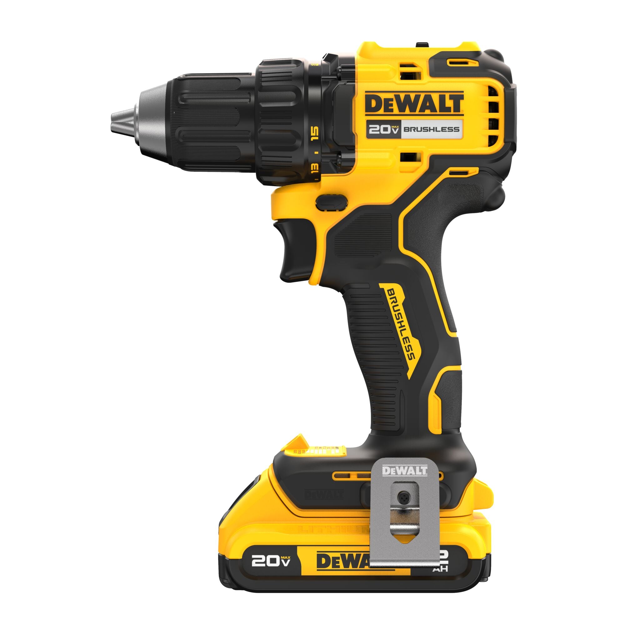 Kit de perceuse-visseuse compacte sans fil et sans balais Dewalt 20V Max avec mandrin à cliquet