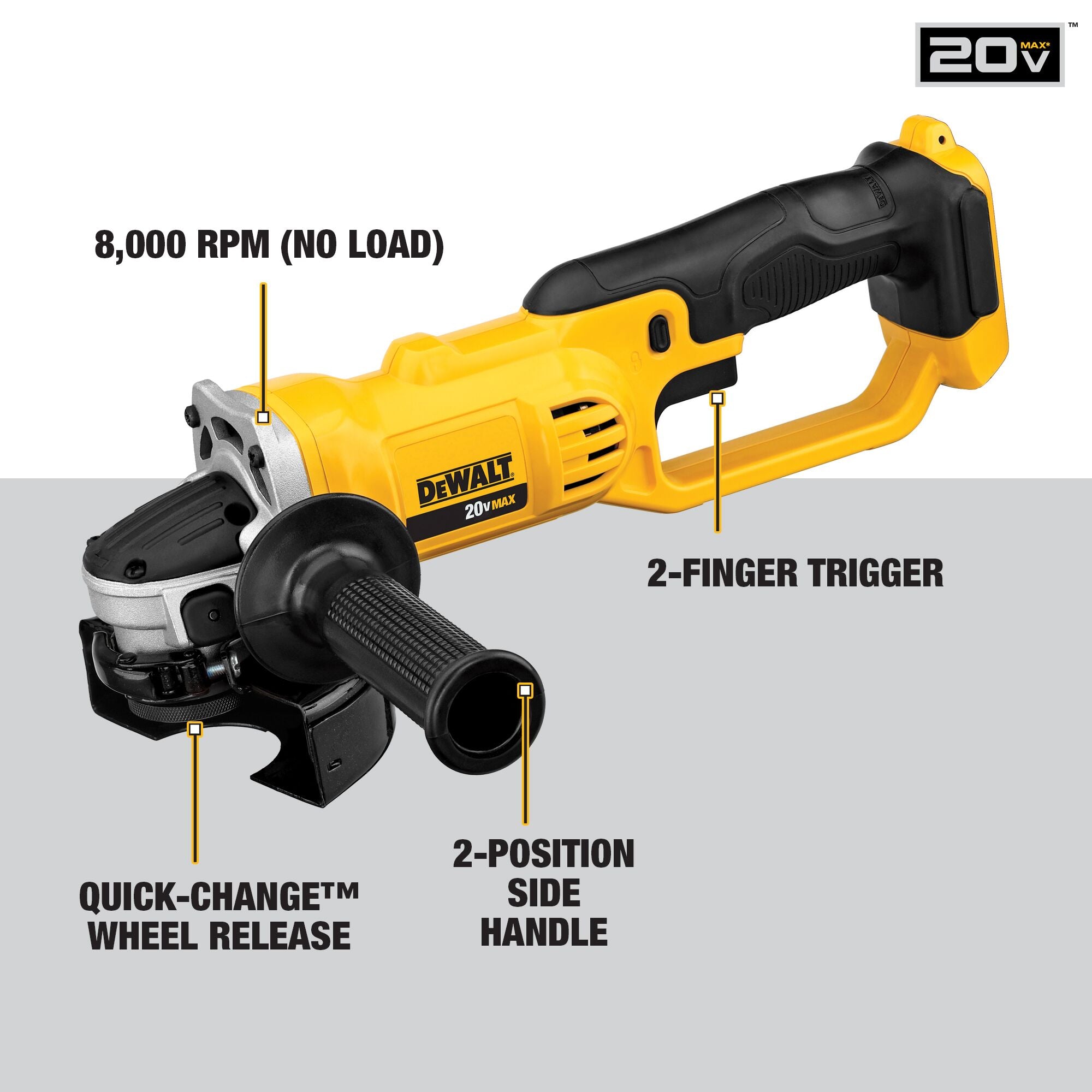 Dewalt 20V MAX Angle Grinder Tool 4-1/2 Inch - Tool Only