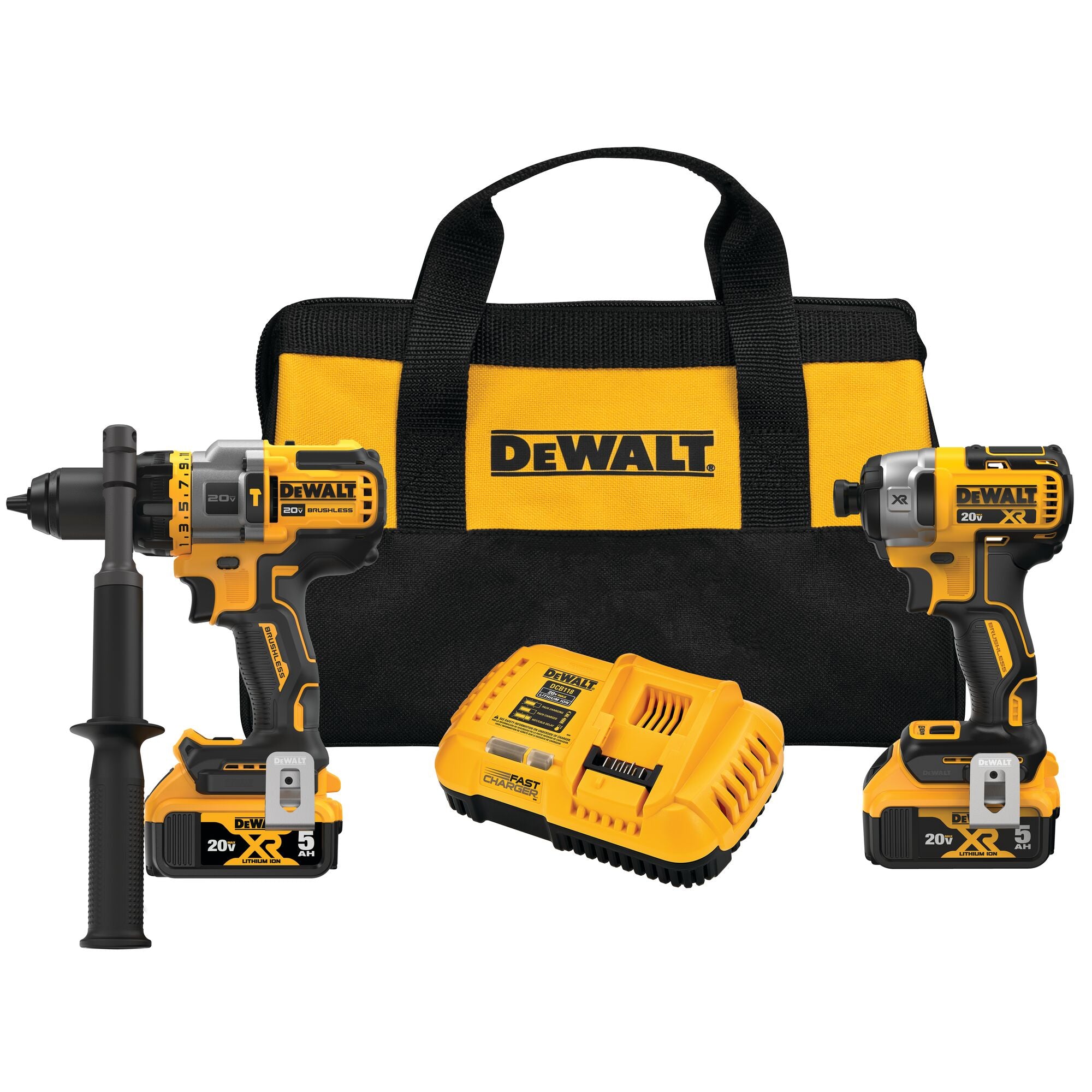 Dewalt 20V MAX Flexvolt Advantage 2 outils perceuse à percussion/impact avec 2 batteries (5.0AH)