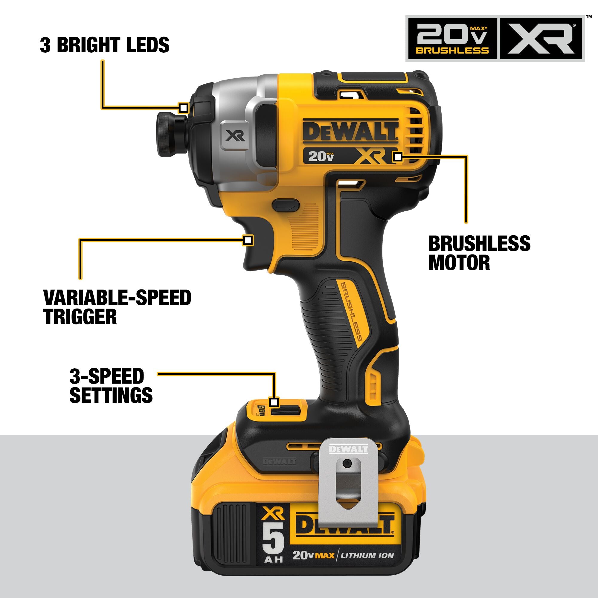 Dewalt 20V MAX Flexvolt Advantage 2 outils perceuse à percussion/impact avec 2 batteries (5.0AH)