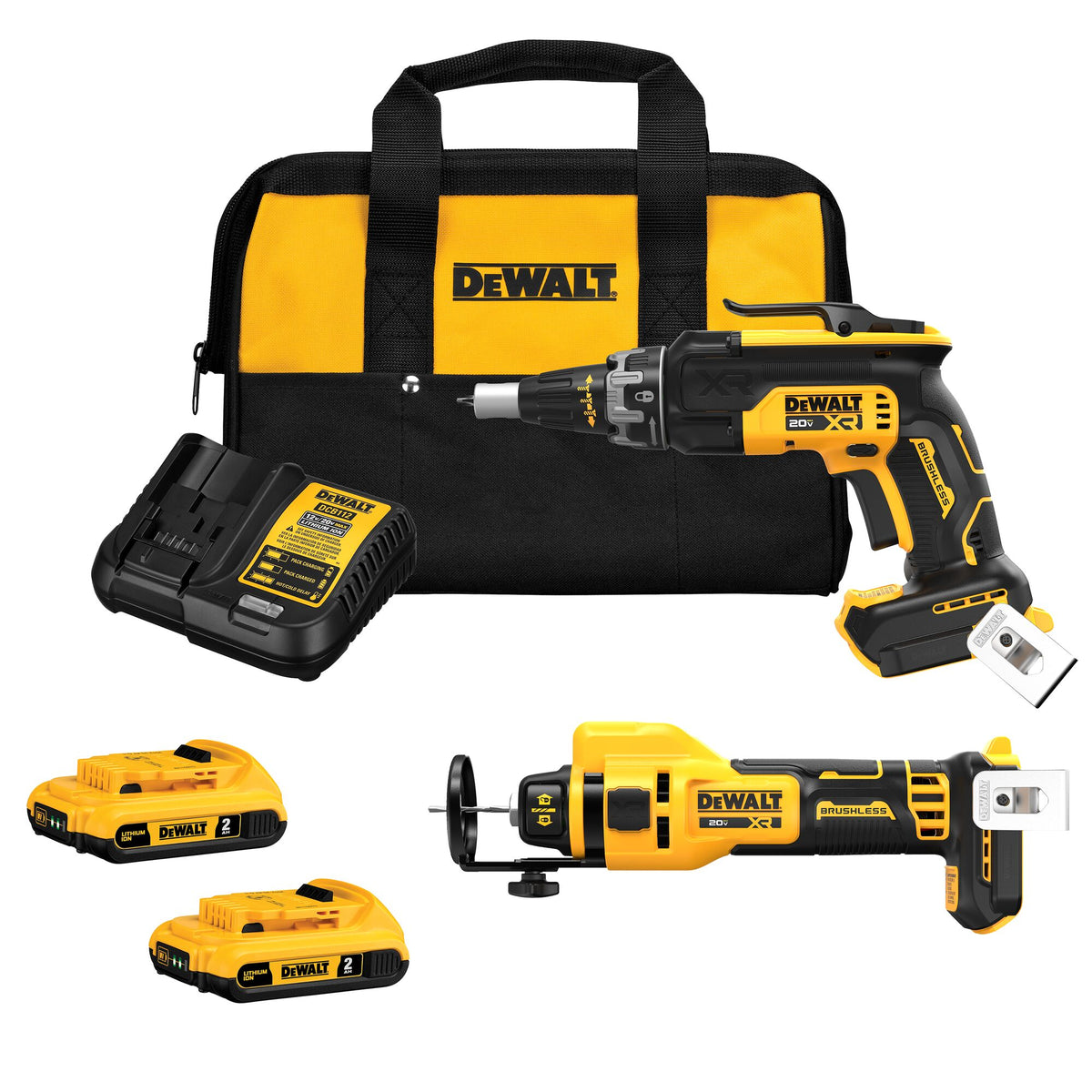 Dewalt 20V MAX Brushless Drywall Screwgun and Cut-Out Tool Combo Kit