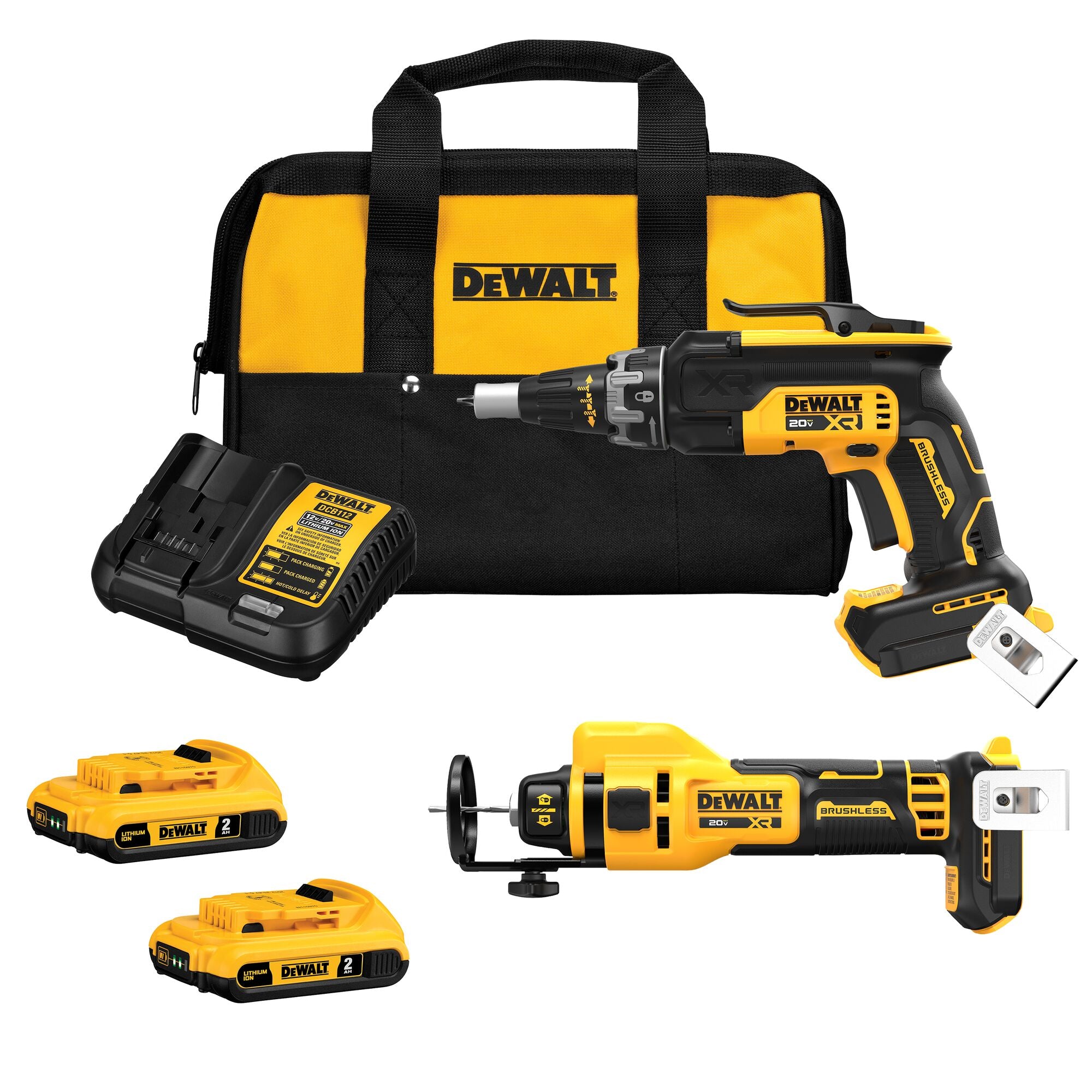 Dewalt 20V MAX Brushless Drywall Screwgun and Cut-Out Tool Combo Kit