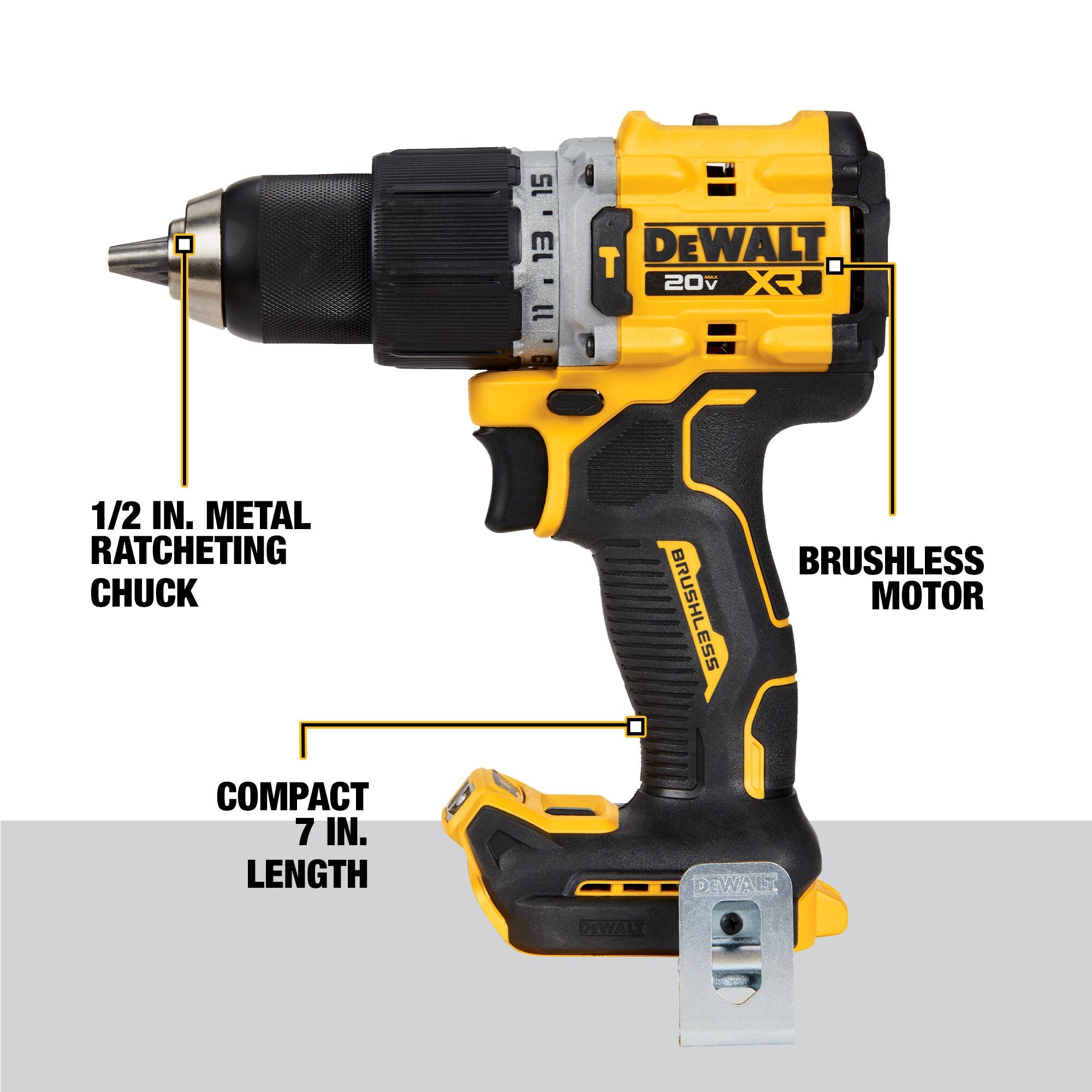 Dewalt 20V Max XR Marteau perforateur - Moteur à chocs - Scie à guichet et lampe de travail - Kit combiné d'outils électriques