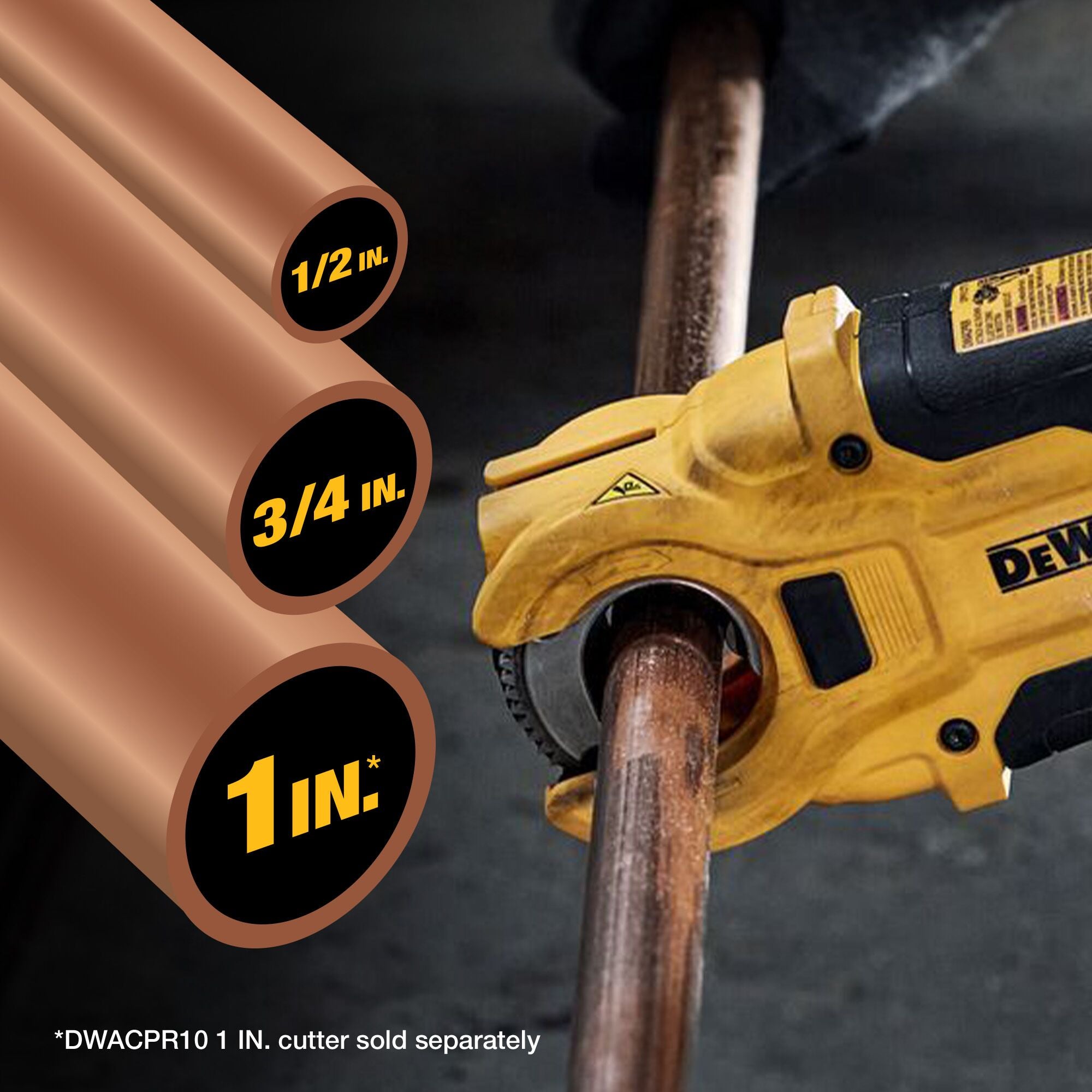 Dewalt Impact Ready Copper Tubing Cutter with Brace Bracket